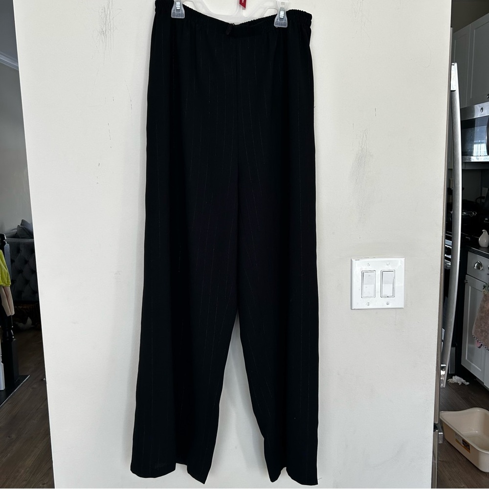 Patra Black Pinstripe Wide leg Trousers.  Size 14